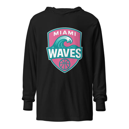 Performance | Hooded Long Sleeve T Shirt | Miami Waves | Shield Logo