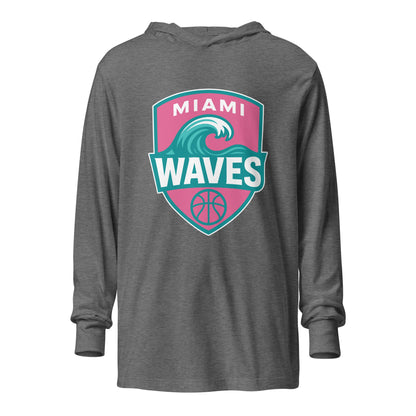 Performance | Hooded Long Sleeve T Shirt | Miami Waves | Shield Logo