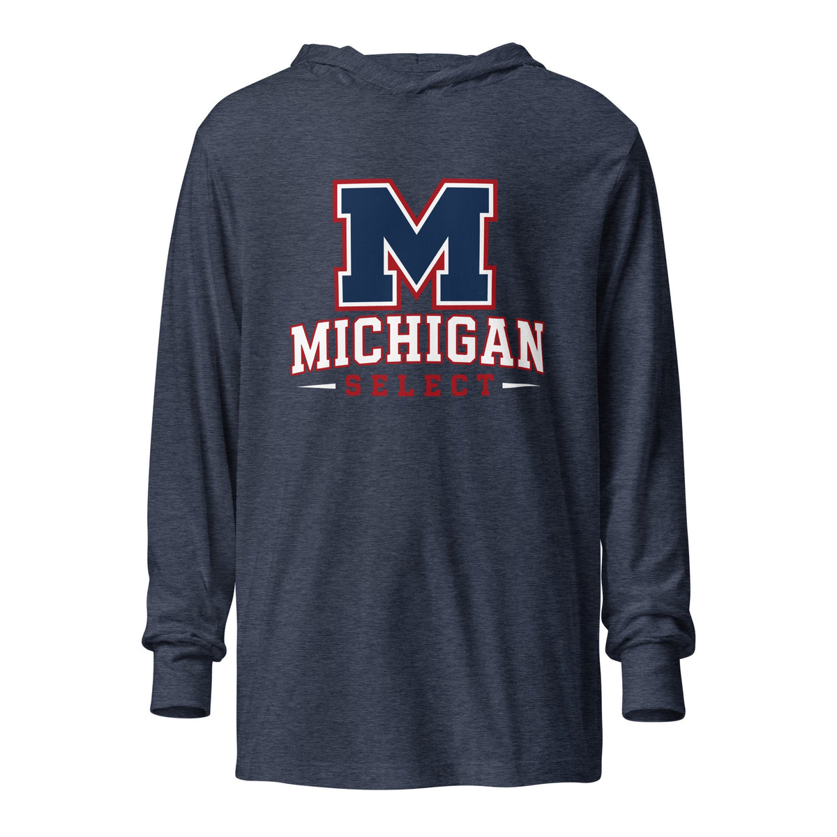 Performance | Hooded Long Sleeve T Shirt | Michigan Select Baseball | Emblem Logo