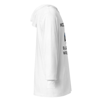 Performance | Hooded Long Sleeve T Shirt | Middlesex Bluejays Wrestling | Bluejays Logo