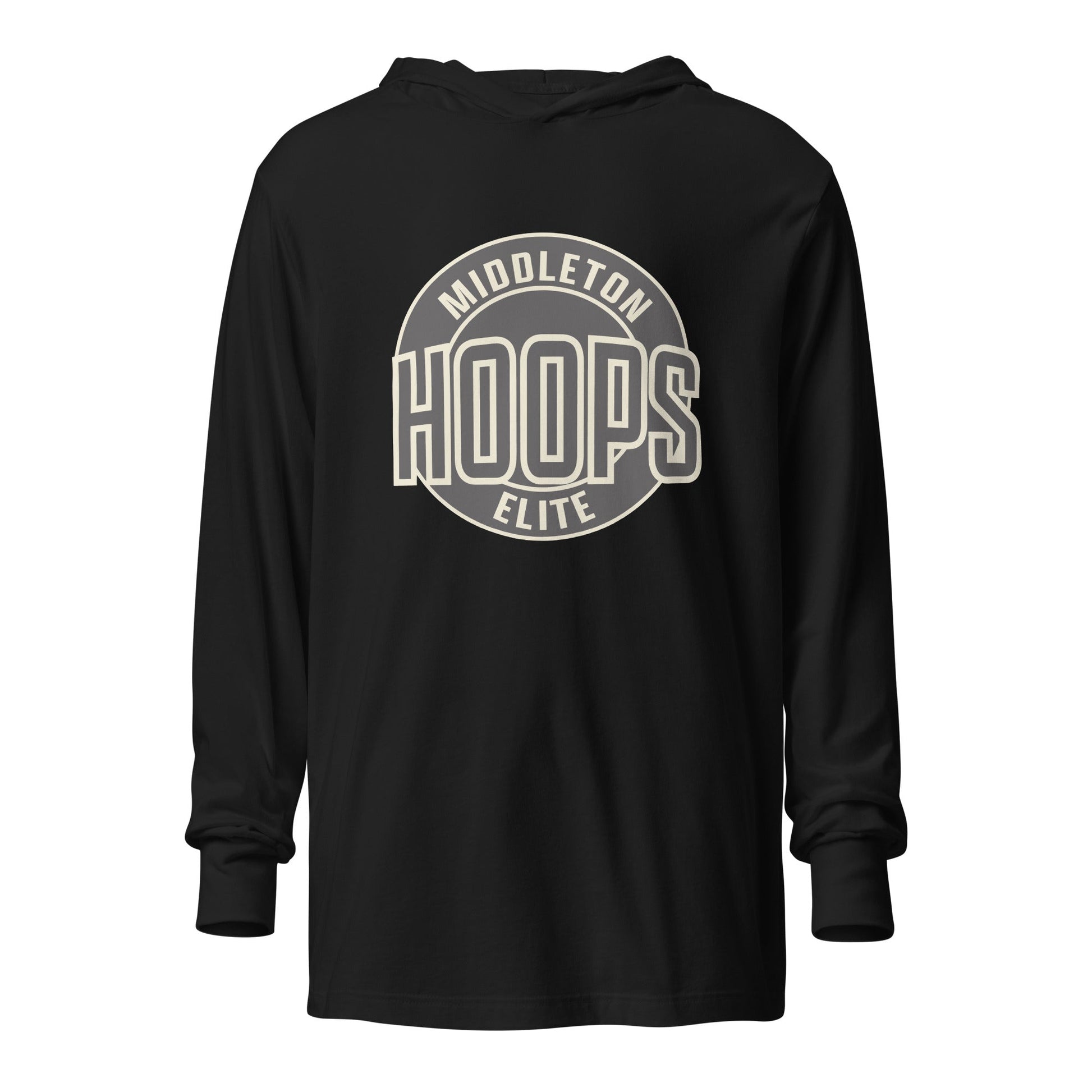 Performance | Hooded Long Sleeve T Shirt | Middleton Hoops Elite | Hoops Logo