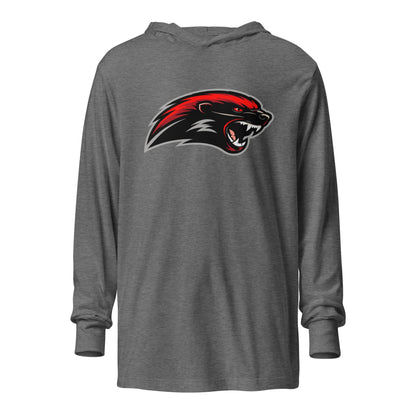 Performance | Hooded Long Sleeve T Shirt | Midwest Badgers | Emblem Logo