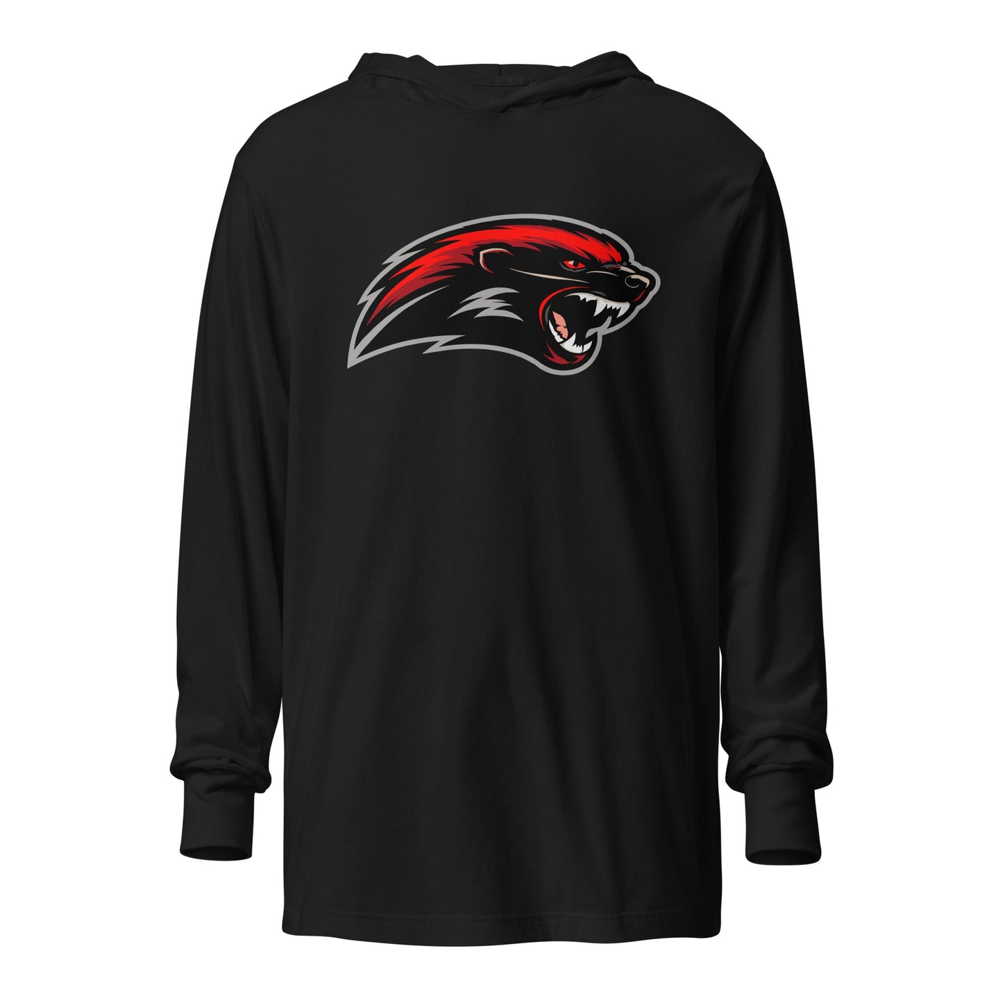 Performance | Hooded Long Sleeve T Shirt | Midwest Badgers | Emblem Logo