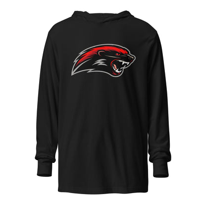 Performance | Hooded Long Sleeve T Shirt | Midwest Badgers | Emblem Logo