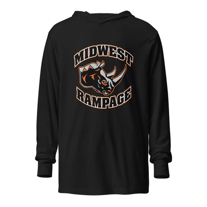 Performance | Hooded Long Sleeve T Shirt | Midwest Rampage | Crest Logo