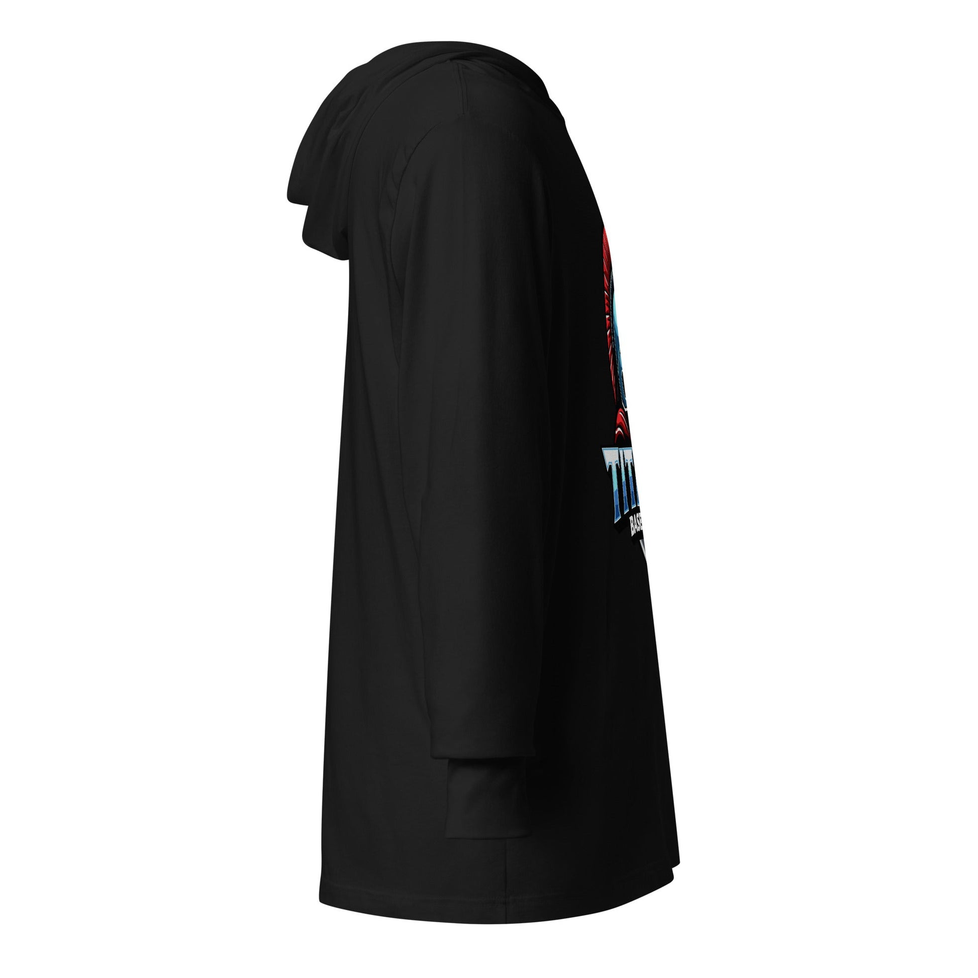 Performance | Hooded Long Sleeve T Shirt | Mighty Titans Baseball | Crest Logo