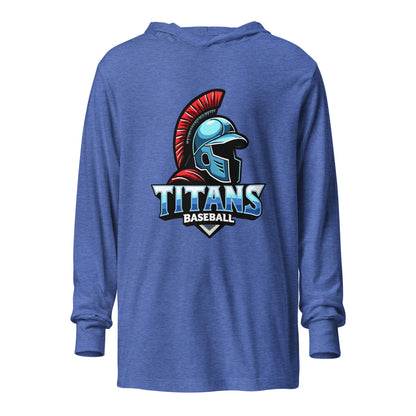 Performance | Hooded Long Sleeve T Shirt | Mighty Titans Baseball | Crest Logo