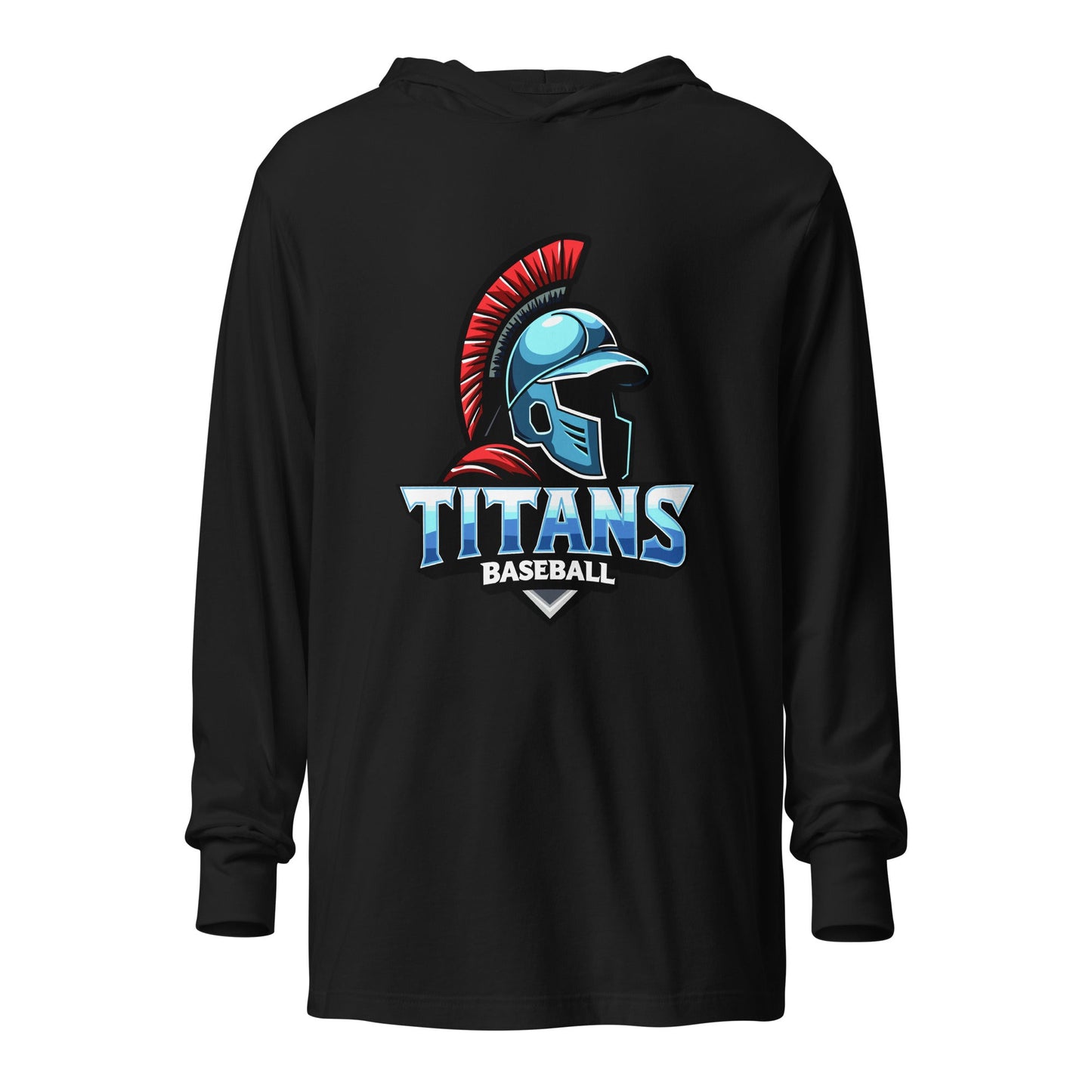 Performance | Hooded Long Sleeve T Shirt | Mighty Titans Baseball | Crest Logo