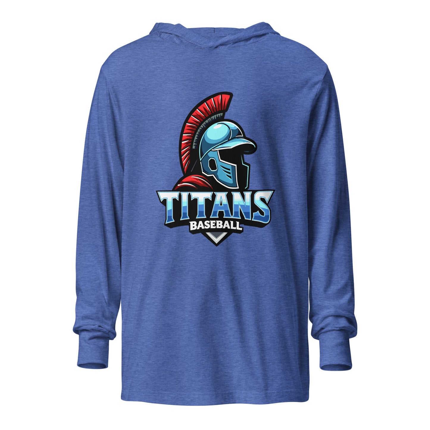 Performance | Hooded Long Sleeve T Shirt | Mighty Titans Baseball | Crest Logo