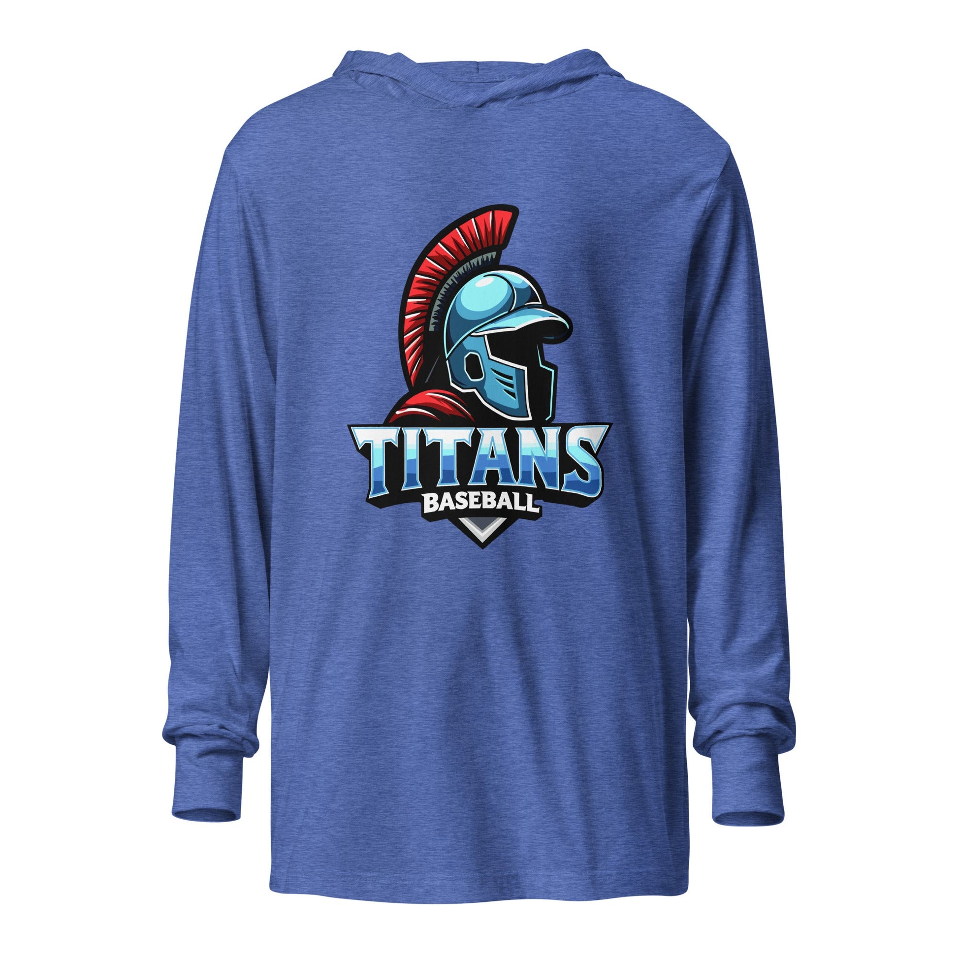Performance | Hooded Long Sleeve T Shirt | Mighty Titans Baseball | Crest Logo