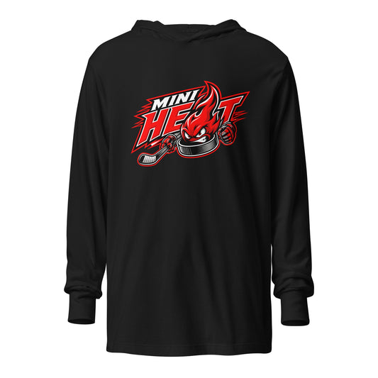Performance | Hooded Long Sleeve T Shirt | MINI HEAT | Emblem Logo