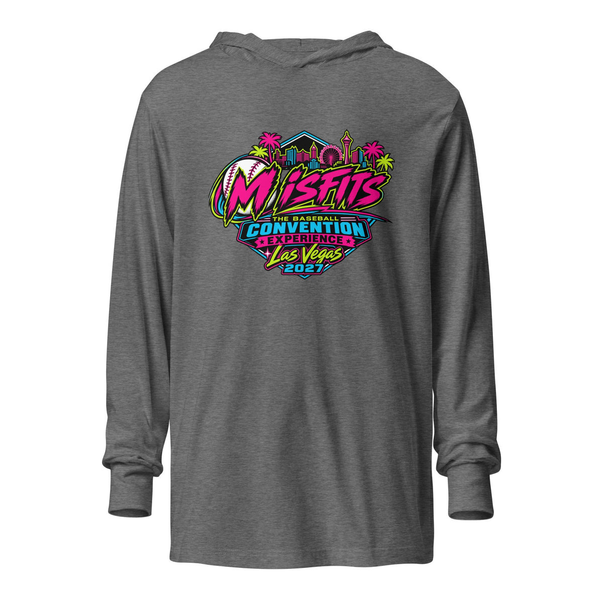 Performance | Hooded Long Sleeve T Shirt | Misfits Baseball | Crest Logo