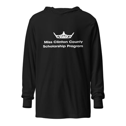 Performance | Hooded Long Sleeve T Shirt | Miss Clinton County Scholarship Program | Alt Logo