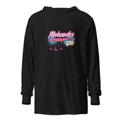 Performance | Hooded Long Sleeve T Shirt | Mohawks | Pink Batters Logo