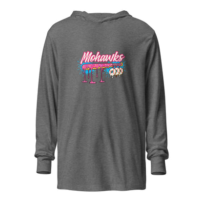Performance | Hooded Long Sleeve T Shirt | Mohawks | Pink Batters Logo