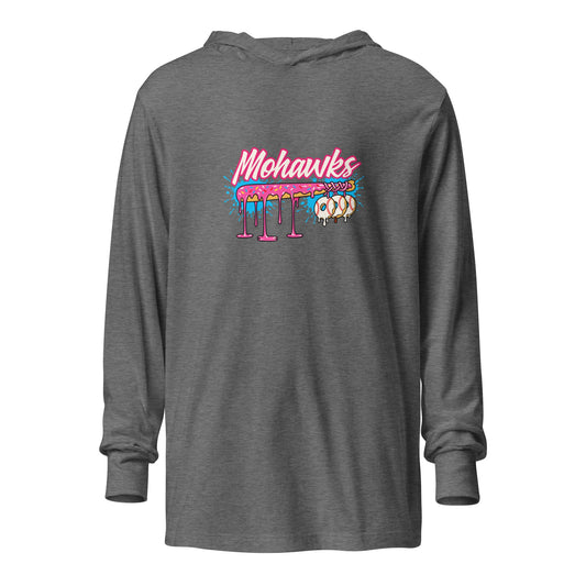 Performance | Hooded Long Sleeve T Shirt | Mohawks | Pink Batters Logo
