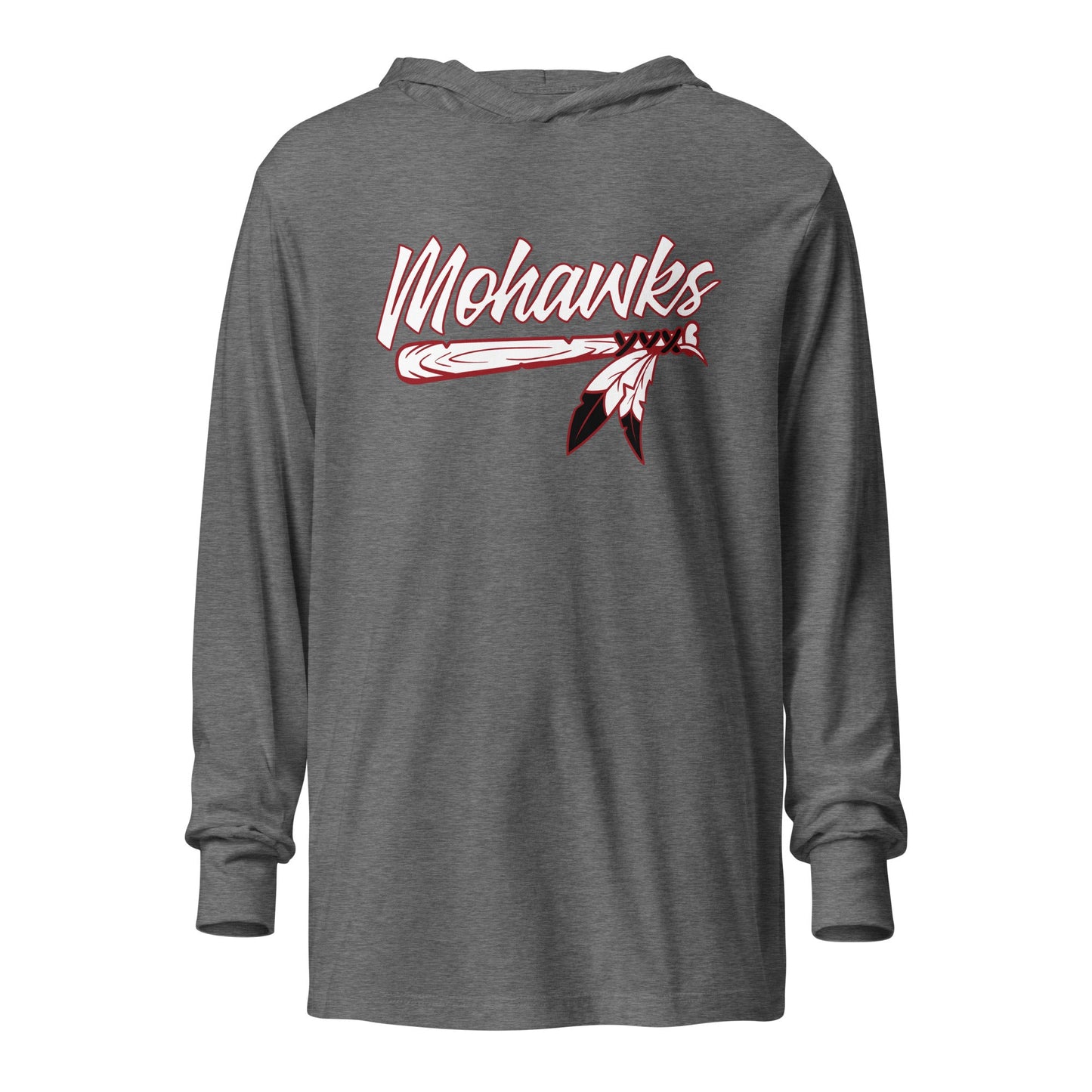 Performance | Hooded Long Sleeve T Shirt | Mohawks | Victory Feather Logo