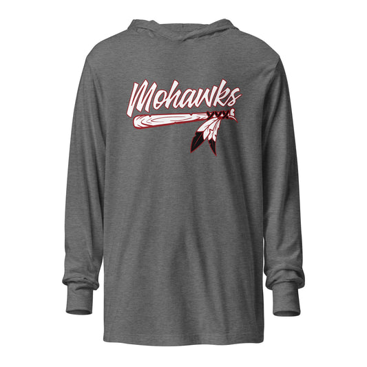 Performance | Hooded Long Sleeve T Shirt | Mohawks | Victory Feather Logo