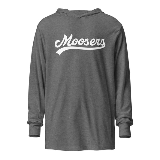 Performance | Hooded Long Sleeve T Shirt | Moosers | Athletic Script Logo
