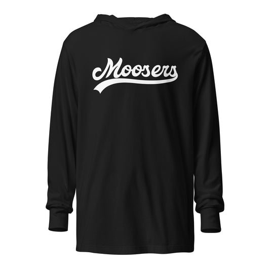 Performance | Hooded Long Sleeve T Shirt | Moosers | Athletic Script Logo