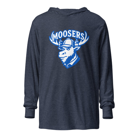 Performance | Hooded Long Sleeve T Shirt | Moosers | Mascot Logo