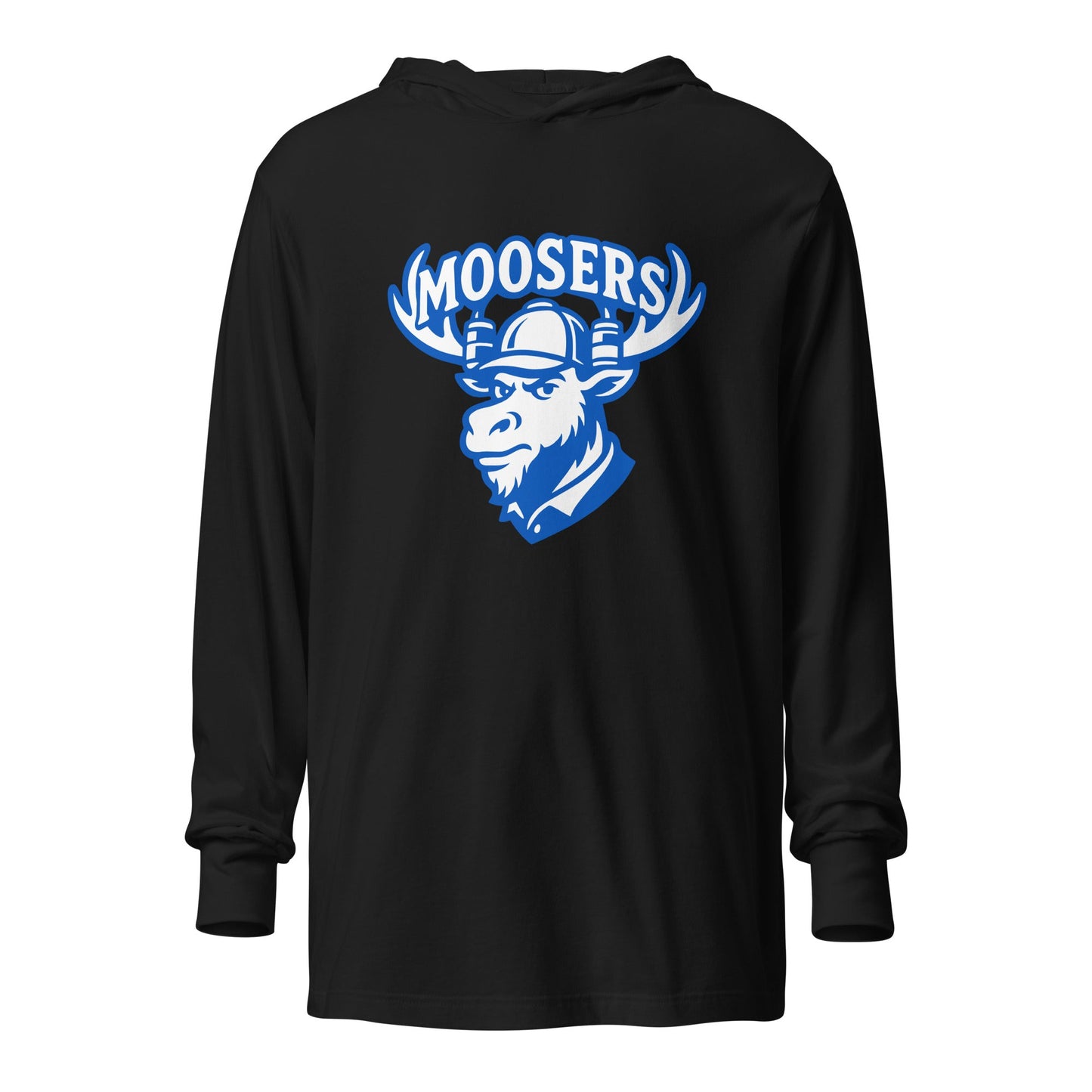 Performance | Hooded Long Sleeve T Shirt | Moosers | Mascot Logo