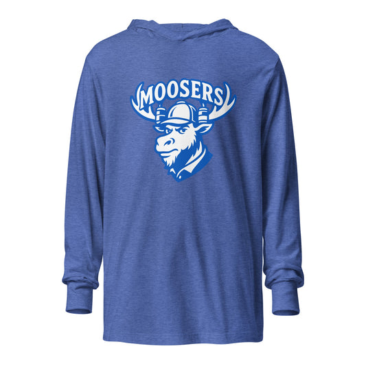 Performance | Hooded Long Sleeve T Shirt | Moosers | Mascot Logo