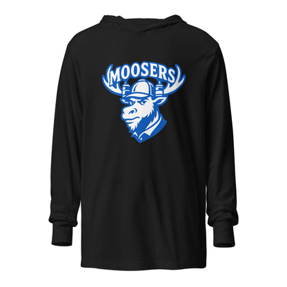 Performance | Hooded Long Sleeve T Shirt | Moosers | Mascot Logo