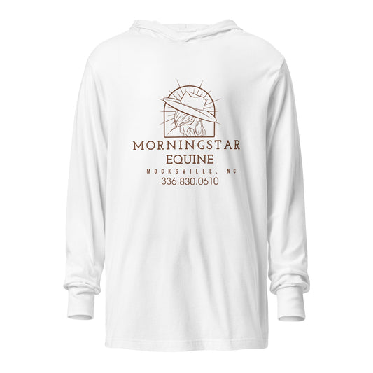 Performance | Hooded Long Sleeve T Shirt | Morningstar Equine | Morningstar Equine Burnt Logo