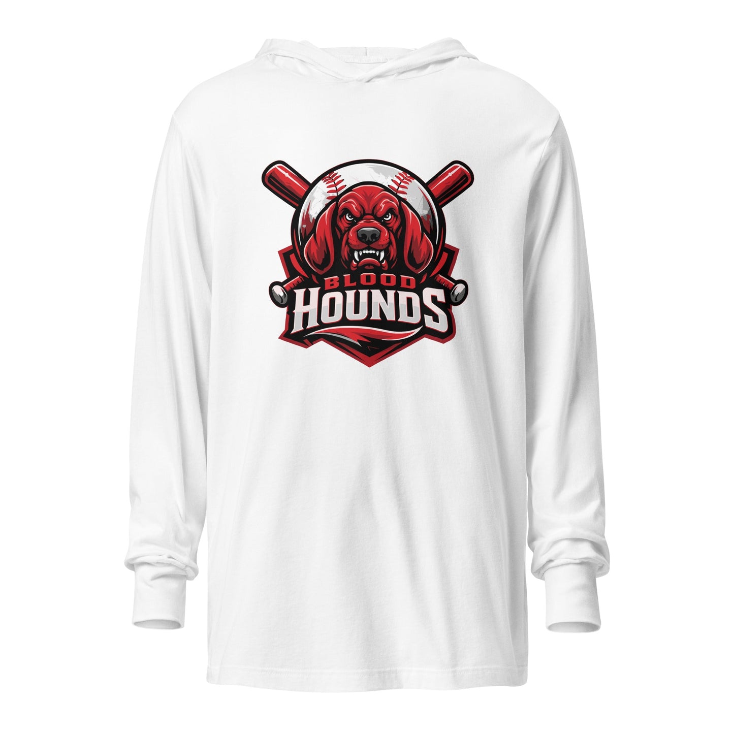 Performance | Hooded Long Sleeve T Shirt | Mountain House Bloodhounds | Blood Hounds Logo