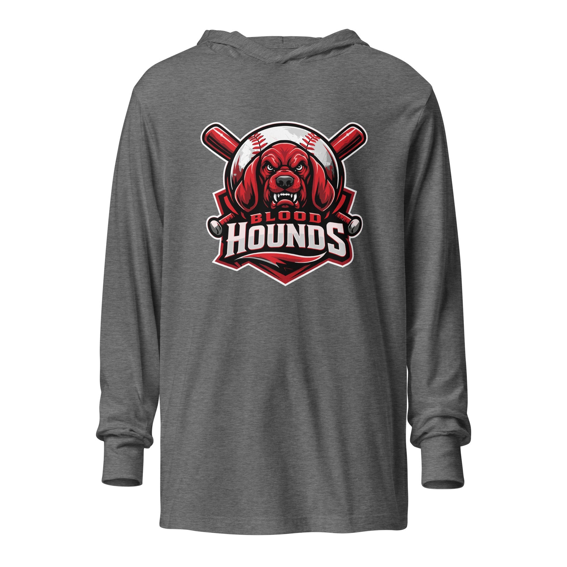 Performance | Hooded Long Sleeve T Shirt | Mountain House Bloodhounds | Blood Hounds Logo