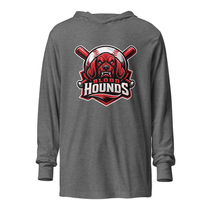 Performance | Hooded Long Sleeve T Shirt | Mountain House Bloodhounds | Blood Hounds Logo