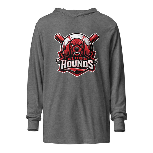 Performance | Hooded Long Sleeve T Shirt | Mountain House Bloodhounds | Blood Hounds Logo