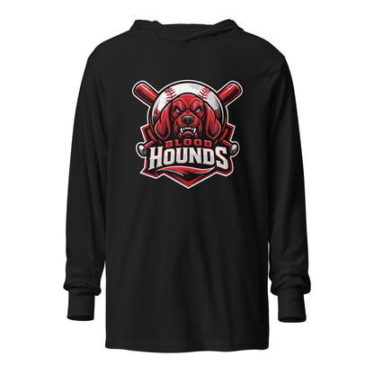 Performance | Hooded Long Sleeve T Shirt | Mountain House Bloodhounds | Blood Hounds Logo