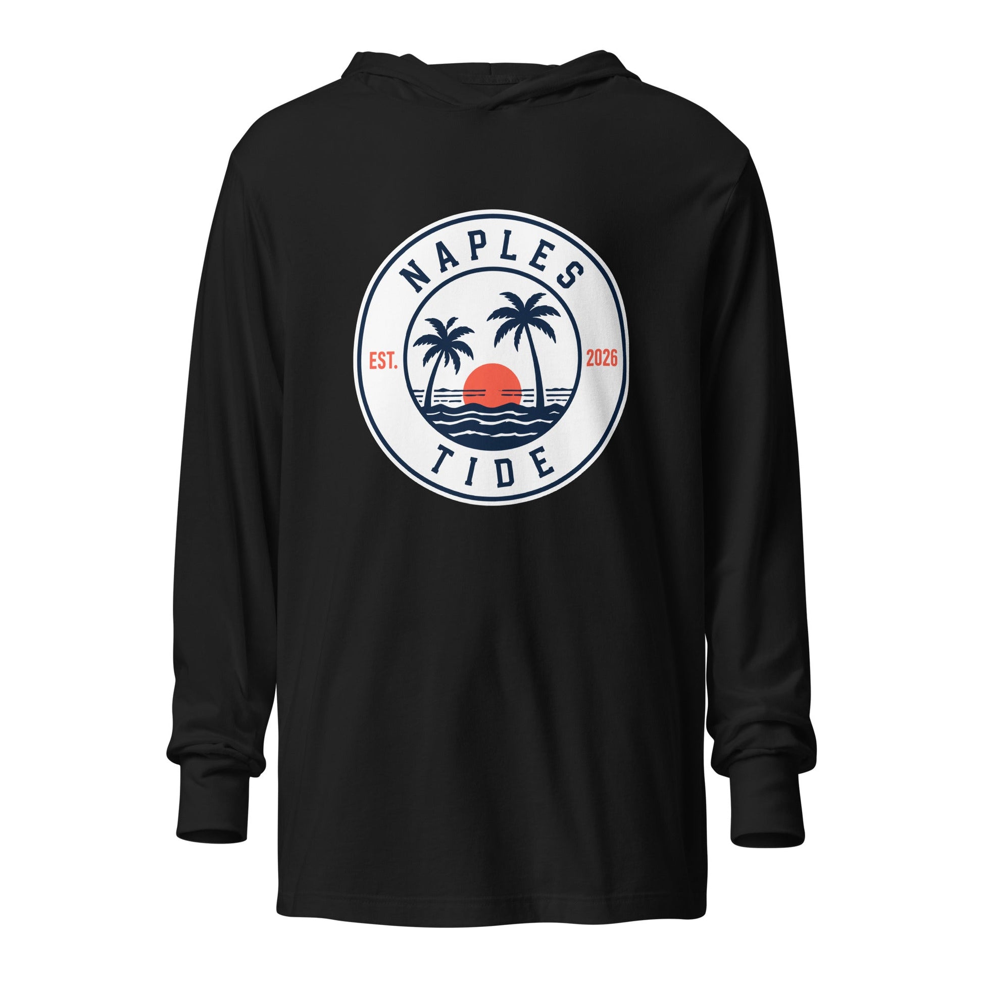 Performance | Hooded Long Sleeve T Shirt | Naples Tide | Badge Logo