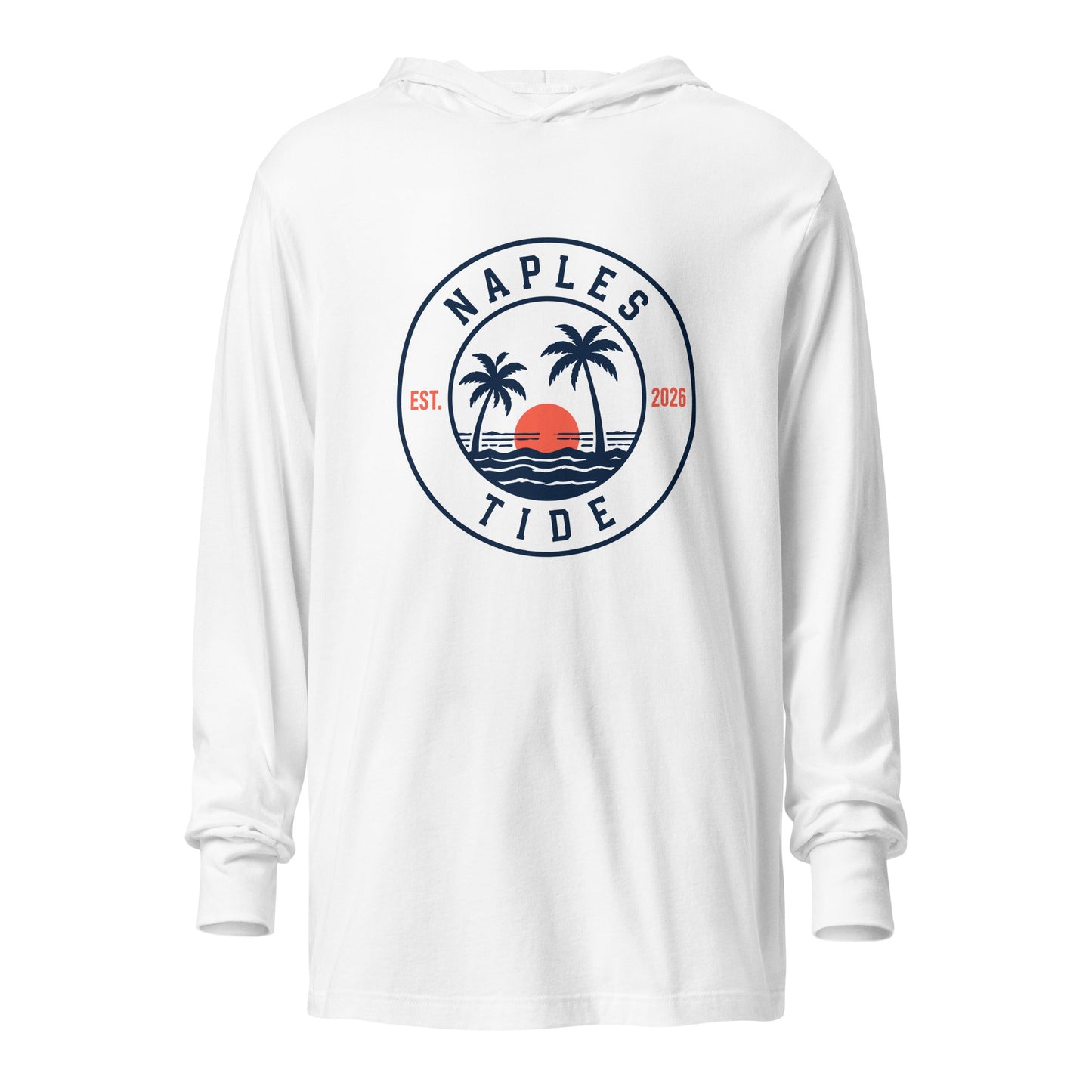 Performance | Hooded Long Sleeve T Shirt | Naples Tide | Badge Logo