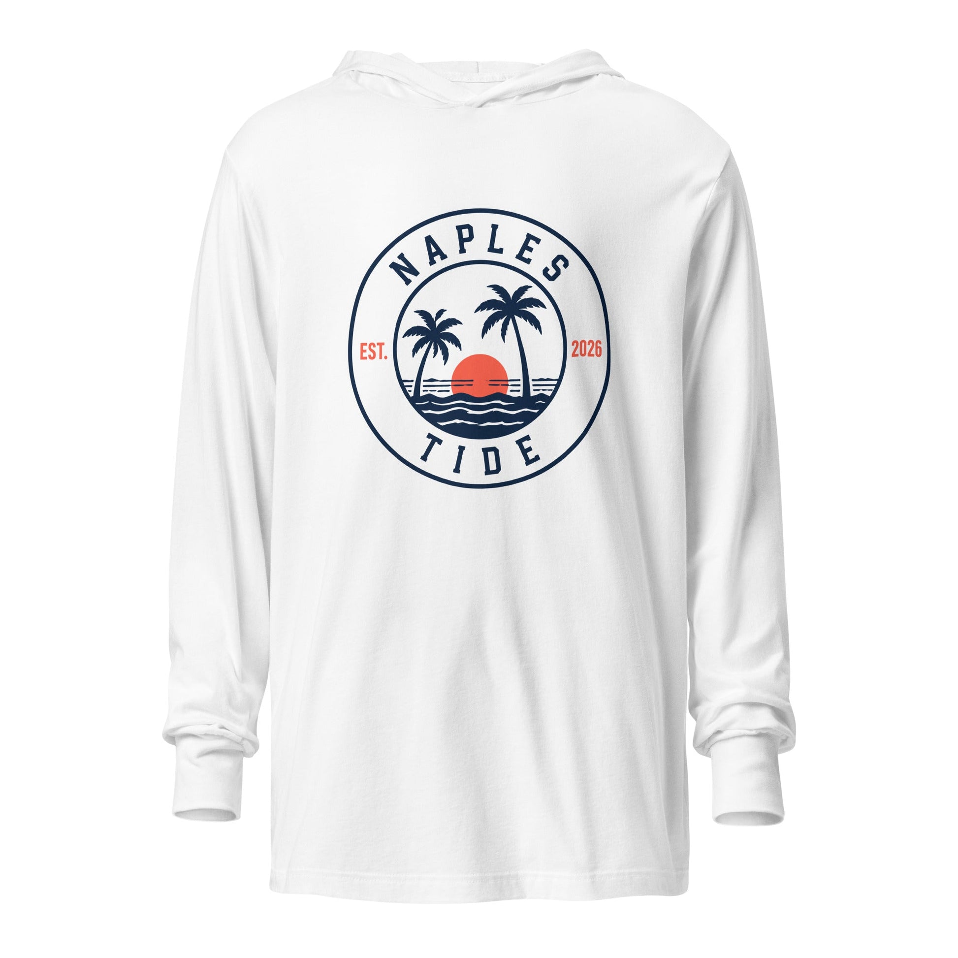 Performance | Hooded Long Sleeve T Shirt | Naples Tide | Badge Logo