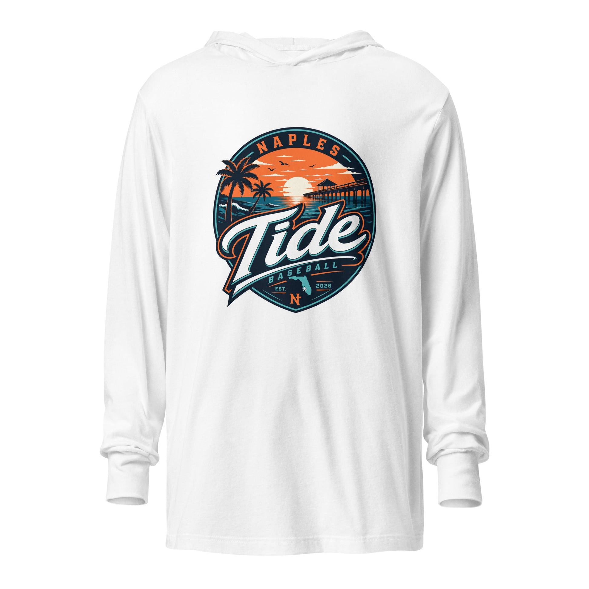 Performance | Hooded Long Sleeve T Shirt | Naples Tide | Enblem Logo