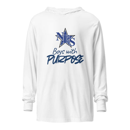 Performance | Hooded Long Sleeve T Shirt | NES - Boys with Purpose | Boys with Purpose Logo