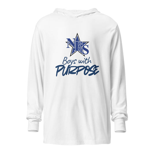 Performance | Hooded Long Sleeve T Shirt | NES - Boys with Purpose | Boys with Purpose Logo