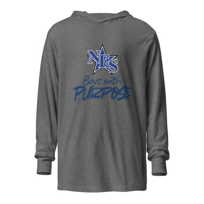 Performance | Hooded Long Sleeve T Shirt | NES - Boys with Purpose | Boys with Purpose Logo