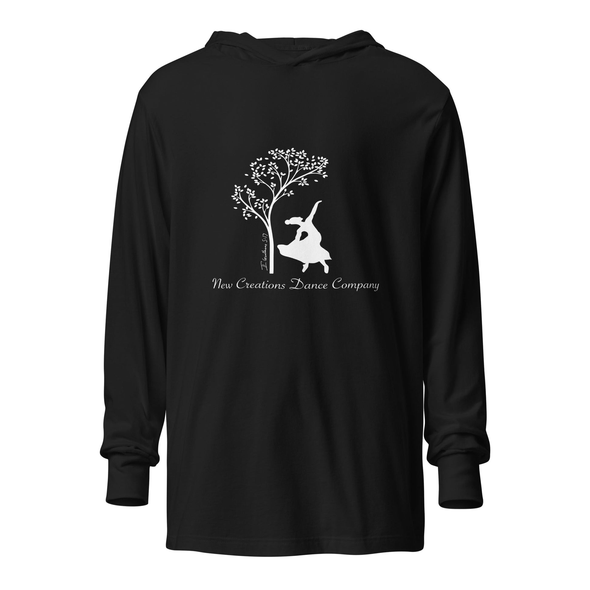 Performance | Hooded Long Sleeve T Shirt | New Creations Dance Company | Alt Logo