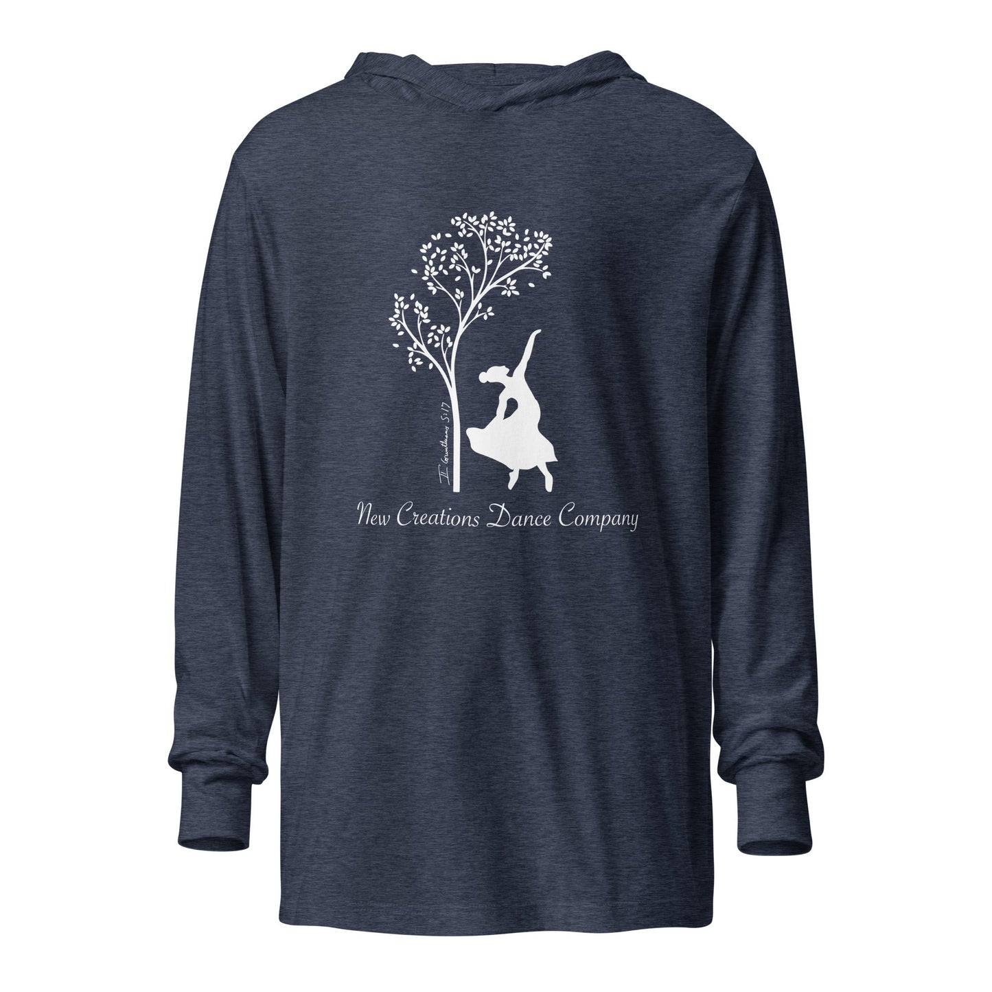 Performance | Hooded Long Sleeve T Shirt | New Creations Dance Company | Alt Logo