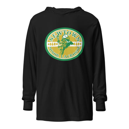 Performance | Hooded Long Sleeve T Shirt | Newtown Minor Lacrosse | Emblem Logo