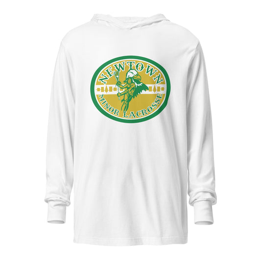 Performance | Hooded Long Sleeve T Shirt | Newtown Minor Lacrosse | Emblem Logo