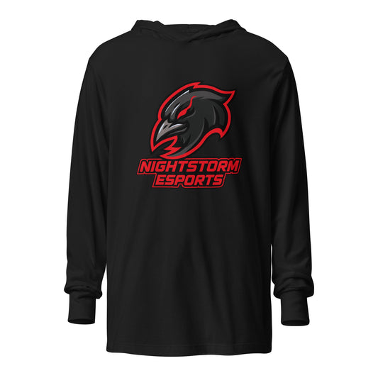 Performance | Hooded Long Sleeve T Shirt | NightStorm Esports | Crest Logo