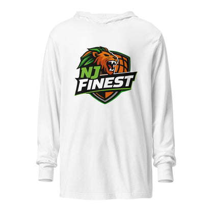 Performance | Hooded Long Sleeve T Shirt | NJ Finest AAU Elite | Emblem Logo