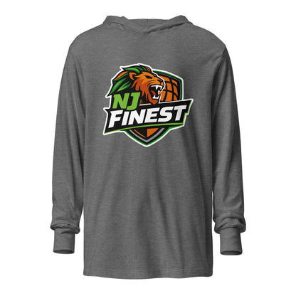Performance | Hooded Long Sleeve T Shirt | NJ Finest AAU Elite | Emblem Logo