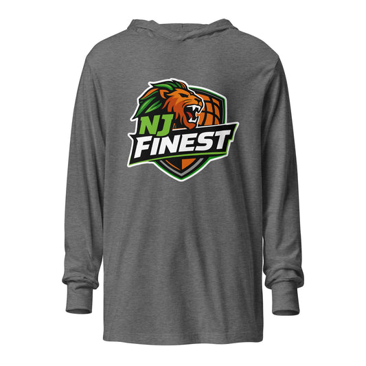 Performance | Hooded Long Sleeve T Shirt | NJ Finest AAU Elite | Emblem Logo