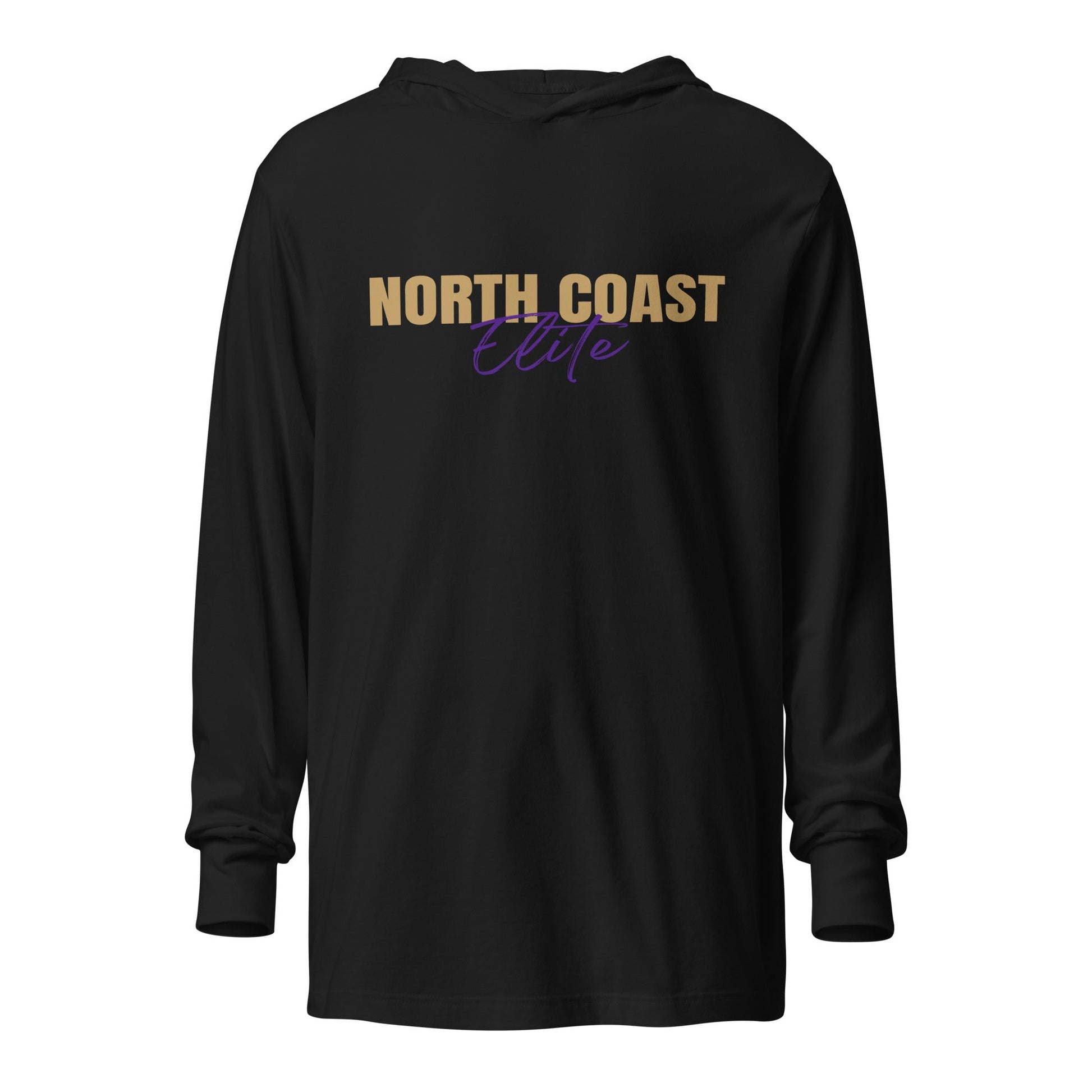Performance | Hooded Long Sleeve T Shirt | North Coast Elite Inc | Alt Script Logo
